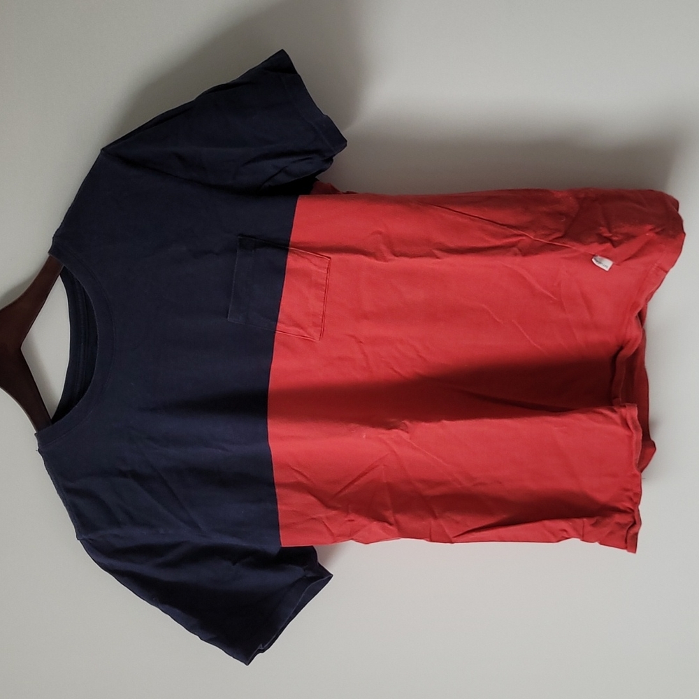 Saturdays Surf NYC Red/Blue Pocket Tee (Medium) - Excellent